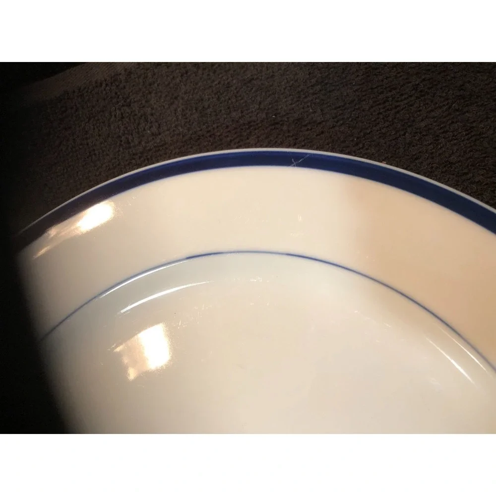 The Cellar Macy's Blue White Blue Band Dinner Plate~11